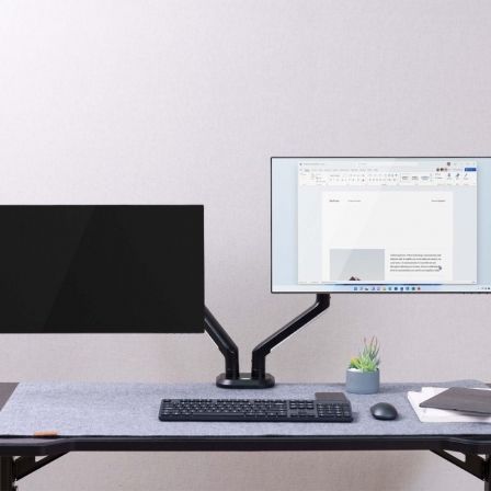 Aisens Soporte Gaming DT32TSR-297 para 2 Monitores hasta 9kg con Iluminación RGB y Brazo Giratorio Inclinable