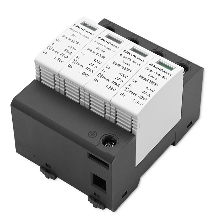 Qoltec Limitador de sobretensiones AC 4P 420V T2 C