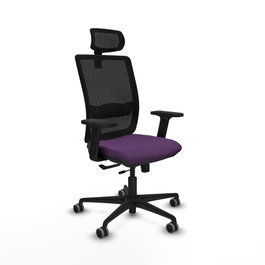 PIQUERAS Y CRESPO Silla de oficina Haches con mecanismo Sincro/Traslack, Morado y Negro
