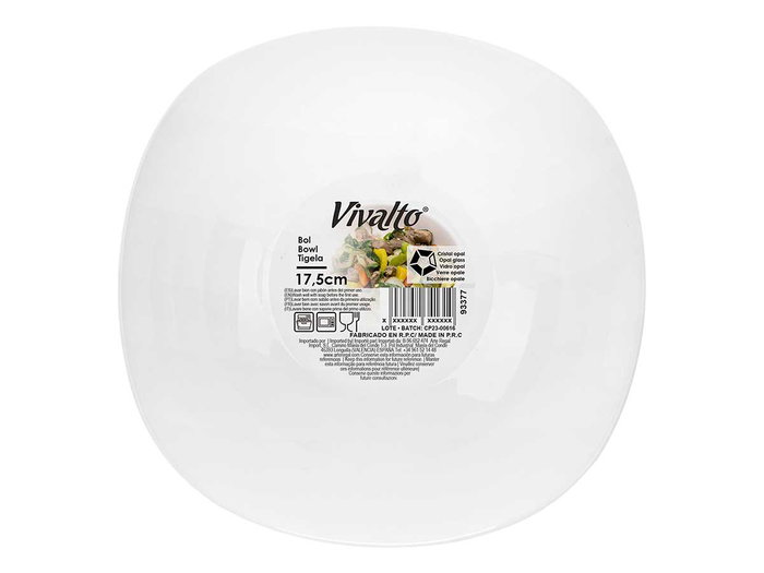 Vivalto Bol Cuadrado Opal Blanco Set de 36 unidades