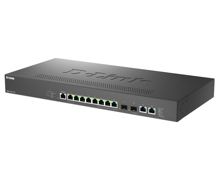 D-Link Switch Gestionable DMS-1250-12TP, Smart Managed Layer 2/2+, 12 Puertos Multigigabit 2.5G con 8 Puertos PoE y Uplink 10G