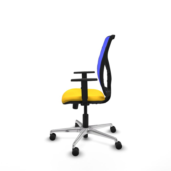 PIQUERAS Y CRESPO Silla de oficina Motilla con mecanismo Sincro, Amarillo y Azul