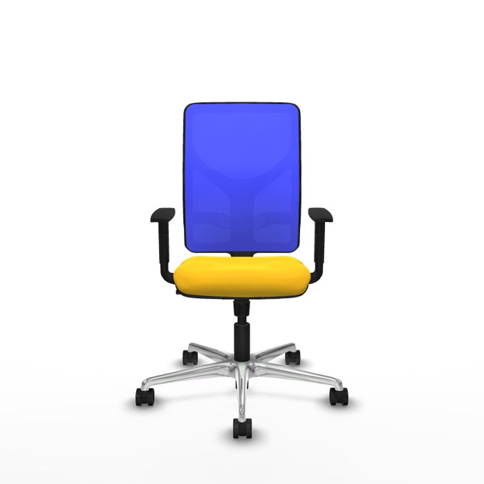 PIQUERAS Y CRESPO Silla de oficina Motilla con mecanismo Sincro, Amarillo y Azul