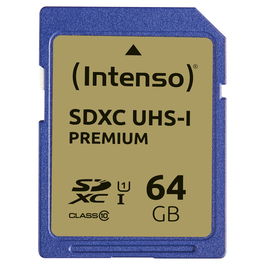 Intenso 3421490 Tarjeta SDXC 64GB Premium Clase 10 UHS-I 45MB/s