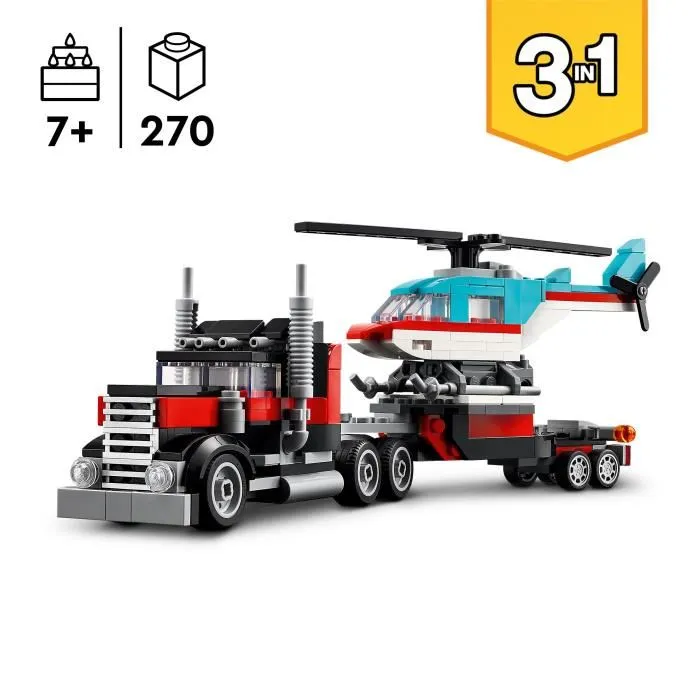 LEGO Creator Camión Plataforma con Helicóptero 31146