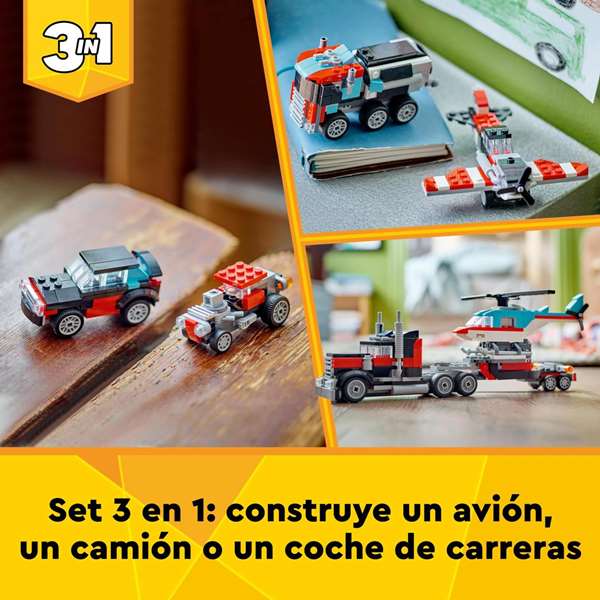 Lego Creator Juego de Construcción Camión Plataforma con Helicóptero - 31049 - Recomendado para niños a partir de 6 años