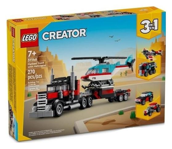LEGO Creator Camión Plataforma con Helicóptero 31146