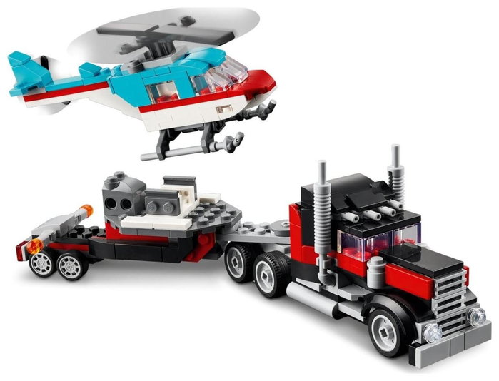 LEGO Creator Camión Plataforma con Helicóptero 31146