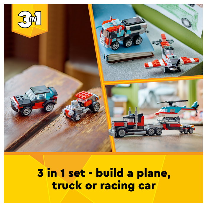 LEGO Creator Camión Plataforma con Helicóptero 31146