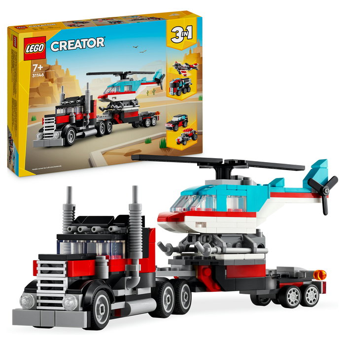 LEGO Creator Camión Plataforma con Helicóptero 31146