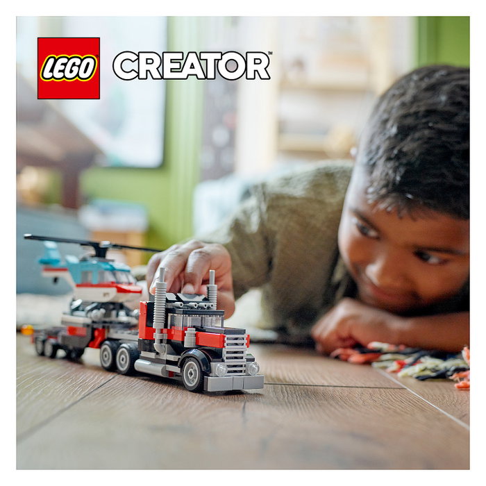 LEGO Creator Camión Plataforma con Helicóptero 31146