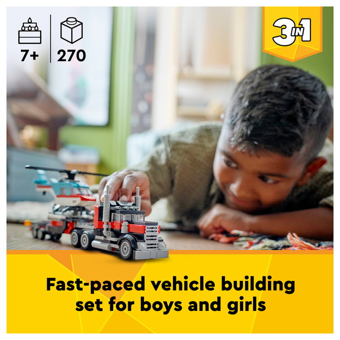 LEGO Creator Camión Plataforma con Helicóptero 31146