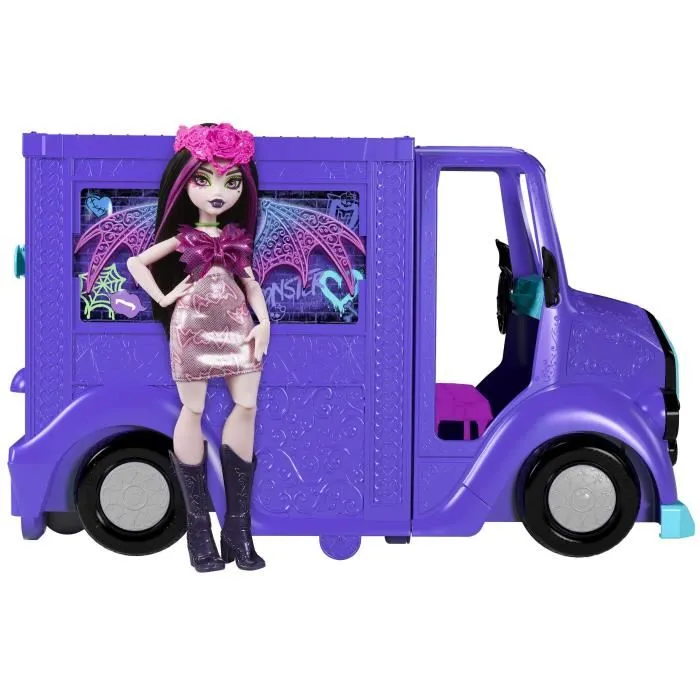 Monster High Autobús Blood-sational Rock-Set con Muñeca y Autobús HXH83 Monster High Autobús Blood-sational Rock-Set con Muñeca y Autobús HXH83