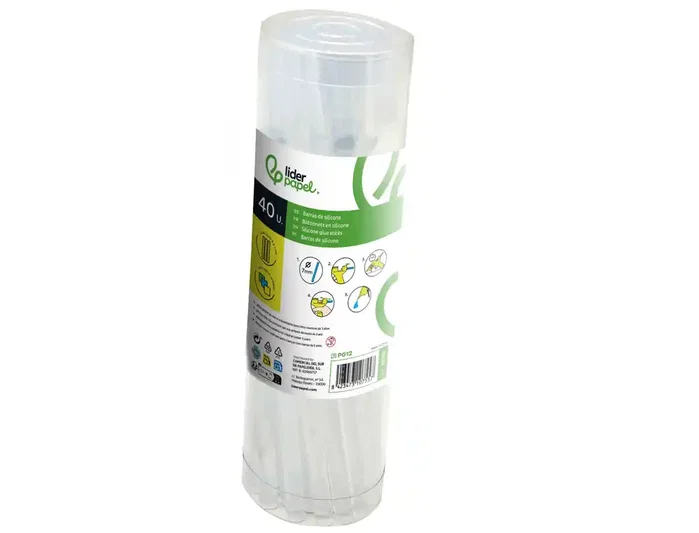 Liderpapel Barras Termofusibles Silicona para Pistola 7mm x 200mm Bote 40 Unidades Bricolaje Liderpapel Barras Termofusibles Silicona para Pistola 7mm x 200mm Bote 40 Unidades Bricolaje