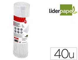 Liderpapel Barras Termofusibles Silicona para Pistola 7mm x 200mm Bote 40 Unidades Bricolaje