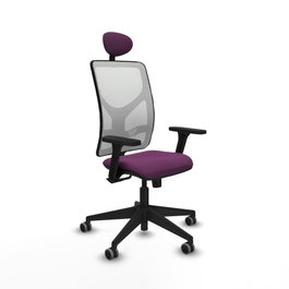PIQUERAS Y CRESPO Silla de oficina Motilla Morada con Malla Blanca