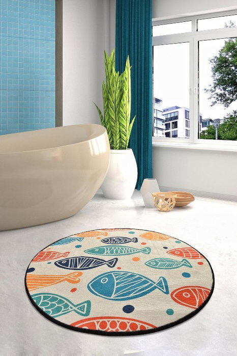 Mjölnir Alfombrilla de Baño Colourful (100) de Poliester, Antialérgica y Antideslizante, 100 cm Mjölnir Alfombrilla de Baño Colourful (100) de Poliester, Antialérgica y Antideslizante, 100 cm