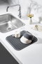 Hermia Ge-143Bulasık Escurridor de Platos de Silicona Negro 36 x 28 x 1 cm