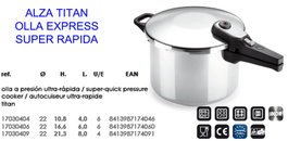 ALZA TITAN Olla Exprés Súper Rápida 4 Litros