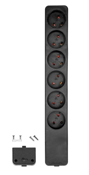 ProXtend Regleta eléctrica de 6 vías, Negra