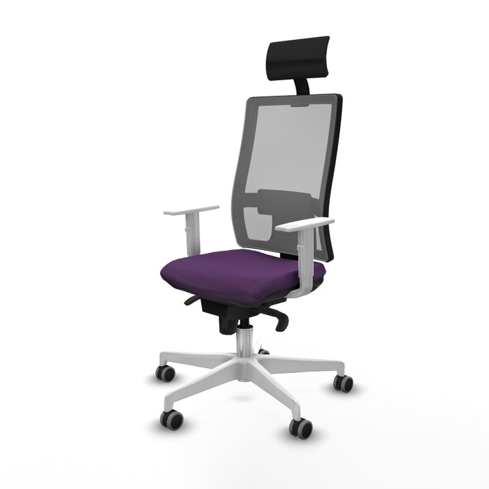 PIQUERAS Y CRESPO Silla de oficina Horna con mecanismo Sincro, Morado y Gris