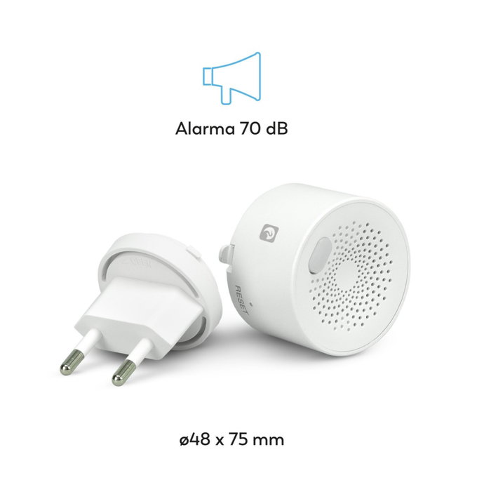 Garza Detector de Seguridad de Gas Smart Wifi 401347C - Alarma Sonoro y Visual, Notificaciones Móvil, Alta Sensibilidad, Conexión Wifi y Bluetooth