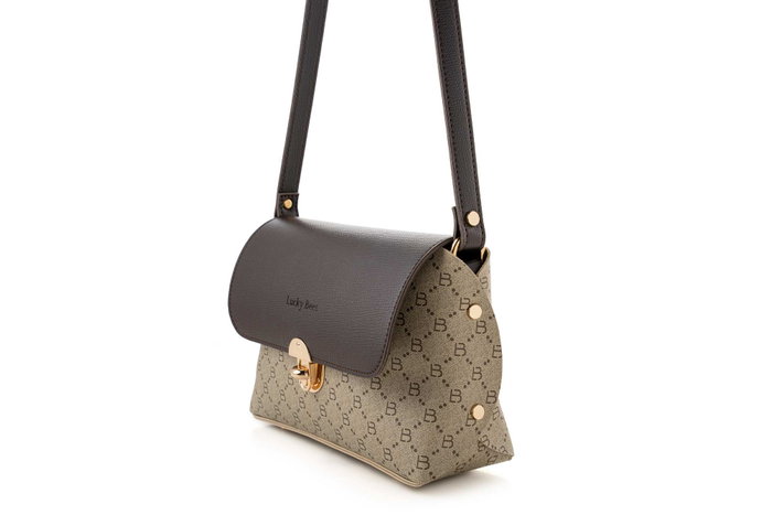 Lucky Bees Bolso bandolera 1278, Crema y Marrón, Piel de Polivinilo