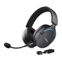 Trust GXT 491 Fayzo Auriculares Gaming Diadema Inalámbricos Dual USB-C/2.4GHz & Bluetooth con Micrófono Desmontable, Sonido 7.1 Virtual, Controladores 50mm, Batería 22h, Negro