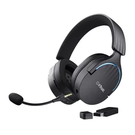 Trust GXT 491 Fayzo Auriculares Gaming Diadema Inalámbricos Dual USB-C/2.4GHz & Bluetooth con Micrófono Desmontable, Sonido 7.1 Virtual, Controladores 50mm, Batería 22h, Negro