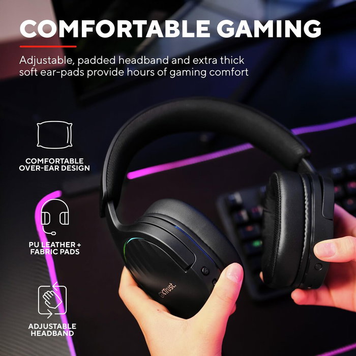 Trust GXT 491 Fayzo Auriculares Gaming Inalámbricos Negros