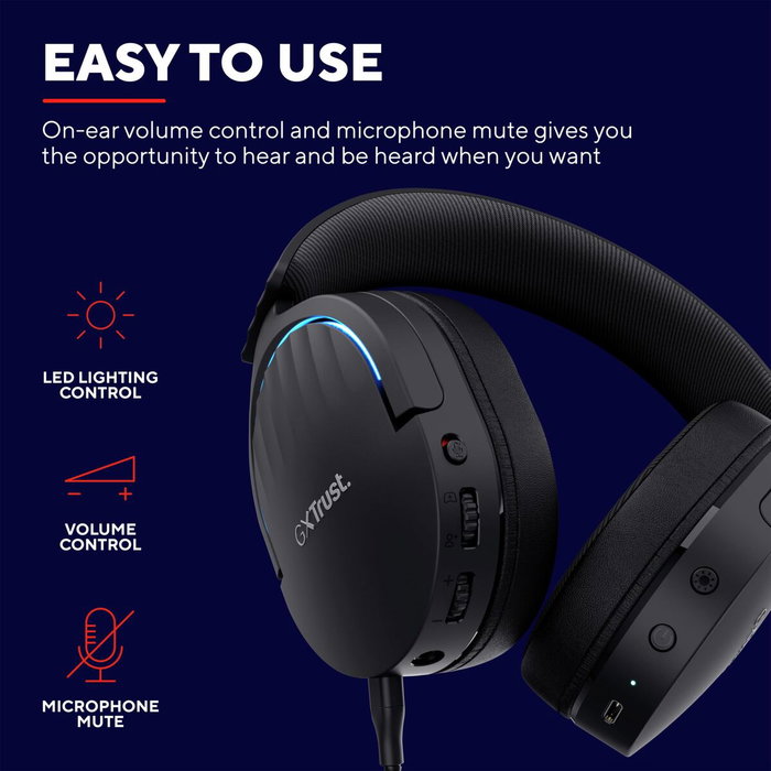 Trust GXT 491 Fayzo Auriculares Gaming Inalámbricos Negros