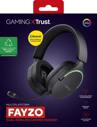 Trust GXT 491 Fayzo Auriculares Gaming Inalámbricos Negros