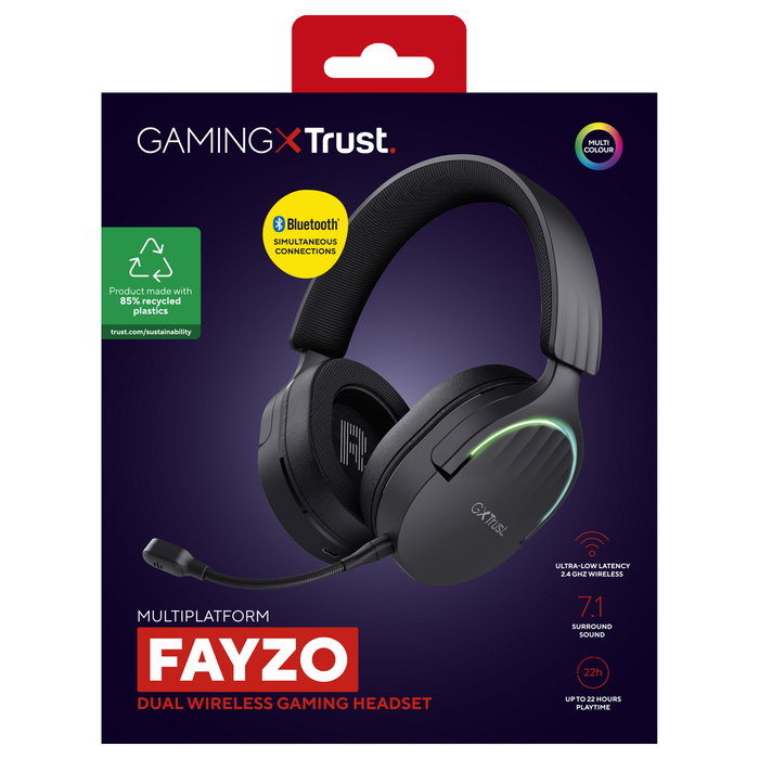 Trust GXT 491 Fayzo Auriculares Gaming Inalámbricos Negros