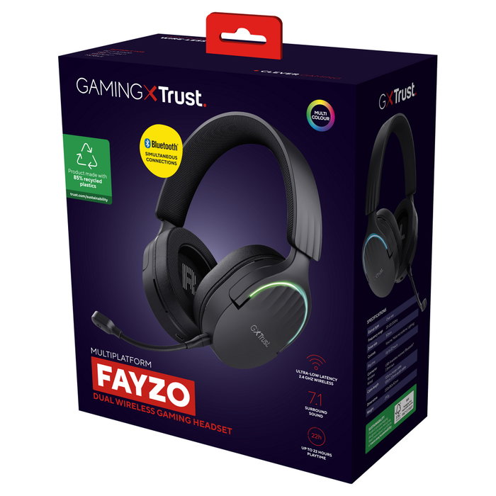 Trust GXT 491 Fayzo Auriculares Gaming Inalámbricos Negros