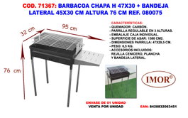 Barbacoa de chapa con bandeja lateral
