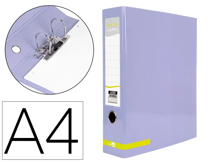 Liderpapel Archivador de Palanca Color System Lavanda A4 80 mm Liderpapel Archivador de Palanca Color System Lavanda A4 80 mm