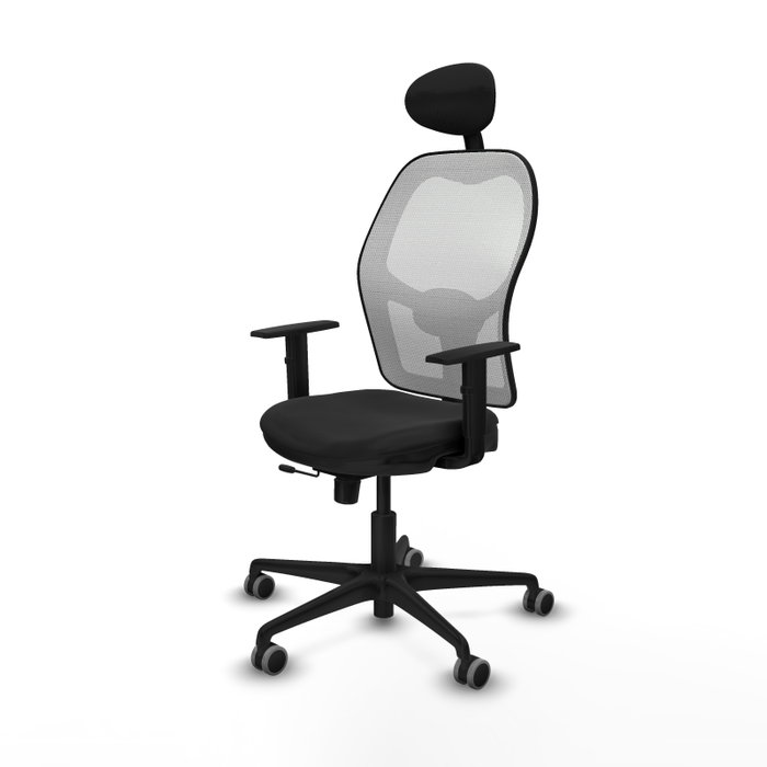 PIQUERAS Y CRESPO Silla de oficina Jorquera con mecanismo Sincro/Traslack, Blanco y Negro PIQUERAS Y CRESPO Silla de oficina Jorquera con mecanismo Sincro/Traslack, Blanco y Negro