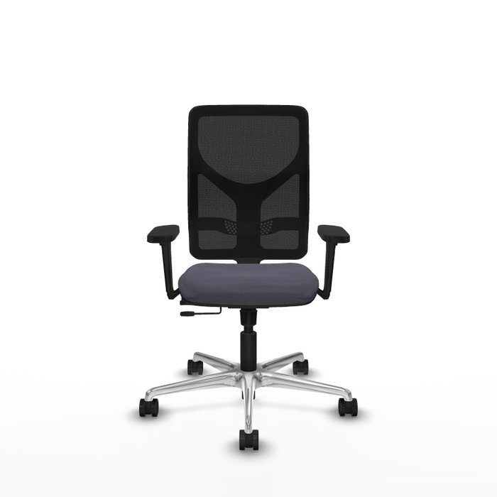 PIQUERAS Y CRESPO Silla de oficina Motilla con mecanismo Sincro/Traslack, Gris oscuro y Negro