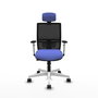 PIQUERAS Y CRESPO Silla de oficina Yunquera con mecanismo Sincro/Traslack, Azul claro y Negro
