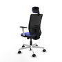 PIQUERAS Y CRESPO Silla de oficina Yunquera con mecanismo Sincro/Traslack, Azul claro y Negro
