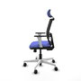 PIQUERAS Y CRESPO Silla de oficina Yunquera con mecanismo Sincro/Traslack, Azul claro y Negro