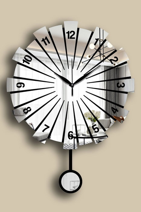 Wallity Vlnt111Gu Reloj de Pared Decorativo Plateado Elegante para Hogar