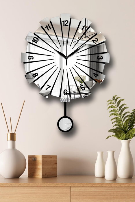 Wallity Vlnt111Gu Reloj de Pared Decorativo Plateado Elegante para Hogar