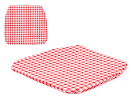 GIFTDECOR Cojín de Silla Cuadros Rojo Blanco