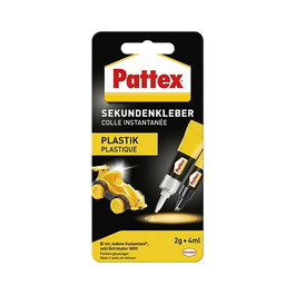 Pattex Plastix Adhesivo instantáneo con 4 ml de activador y 2 g de adhesivo