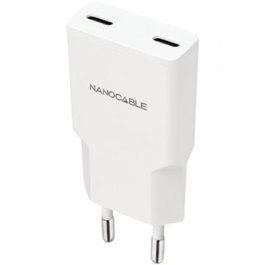 Nanocable Cargador de Pared 2xUSB-C PD 20W Blanco