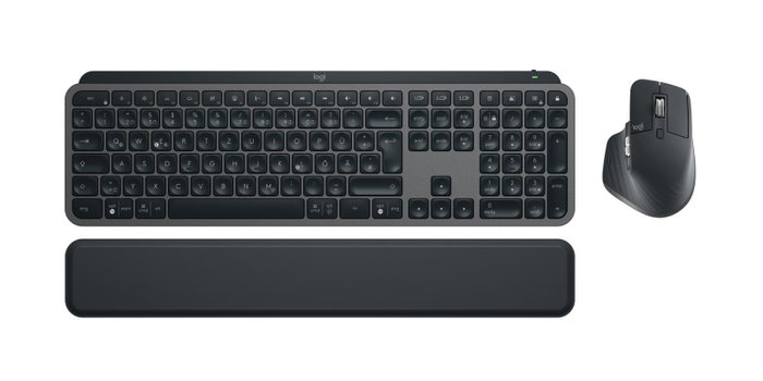 Logitech MX Keys S Combo, Teclado QWERTZ y Ratón MX Master 3S, Grafito