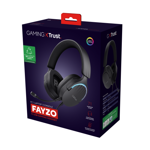 Trust GXT 490 FAYZO Auriculares Gaming USB 7.1 Negros