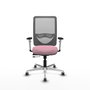 PIQUERAS Y CRESPO Silla de oficina Zulema Rosa y Gris con mecanismo Sincro/Traslack