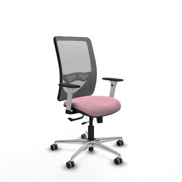 PIQUERAS Y CRESPO Silla de oficina Zulema Rosa y Gris con mecanismo Sincro/Traslack
